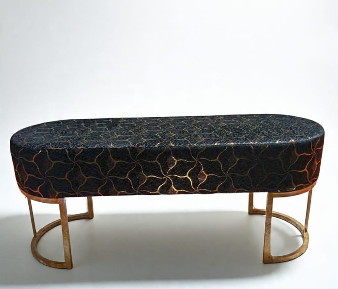 Luxury Velvet Bench with Gold Metal Legs – Modern Upholstered Ottoman for Bedroom & Living Room – Multiple Colors
