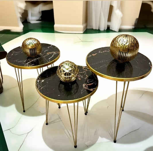 Modern High-Gloss Nesting Coffee Tables – Set of 3 (Five Unique Shapes) | Treasure's Decor