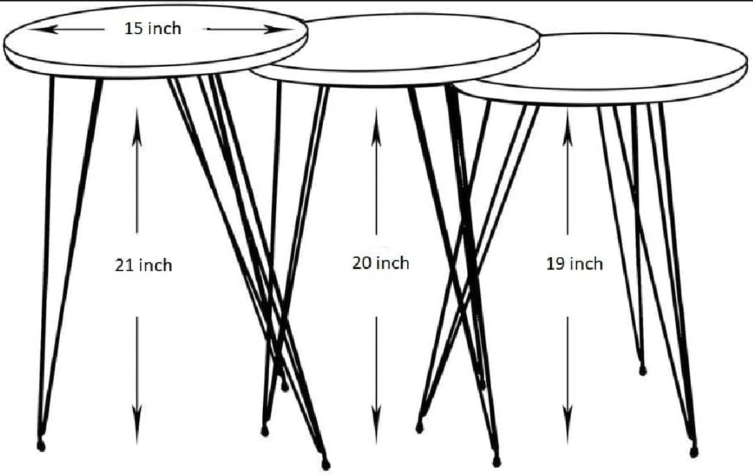 Modern High-Gloss Nesting Coffee Tables – Set of 3 (Five Unique Shapes) | Treasure's Decor