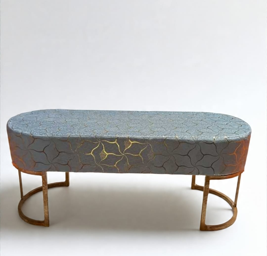 Luxury Velvet Bench with Gold Metal Legs – Modern Upholstered Ottoman for Bedroom & Living Room – Multiple Colors