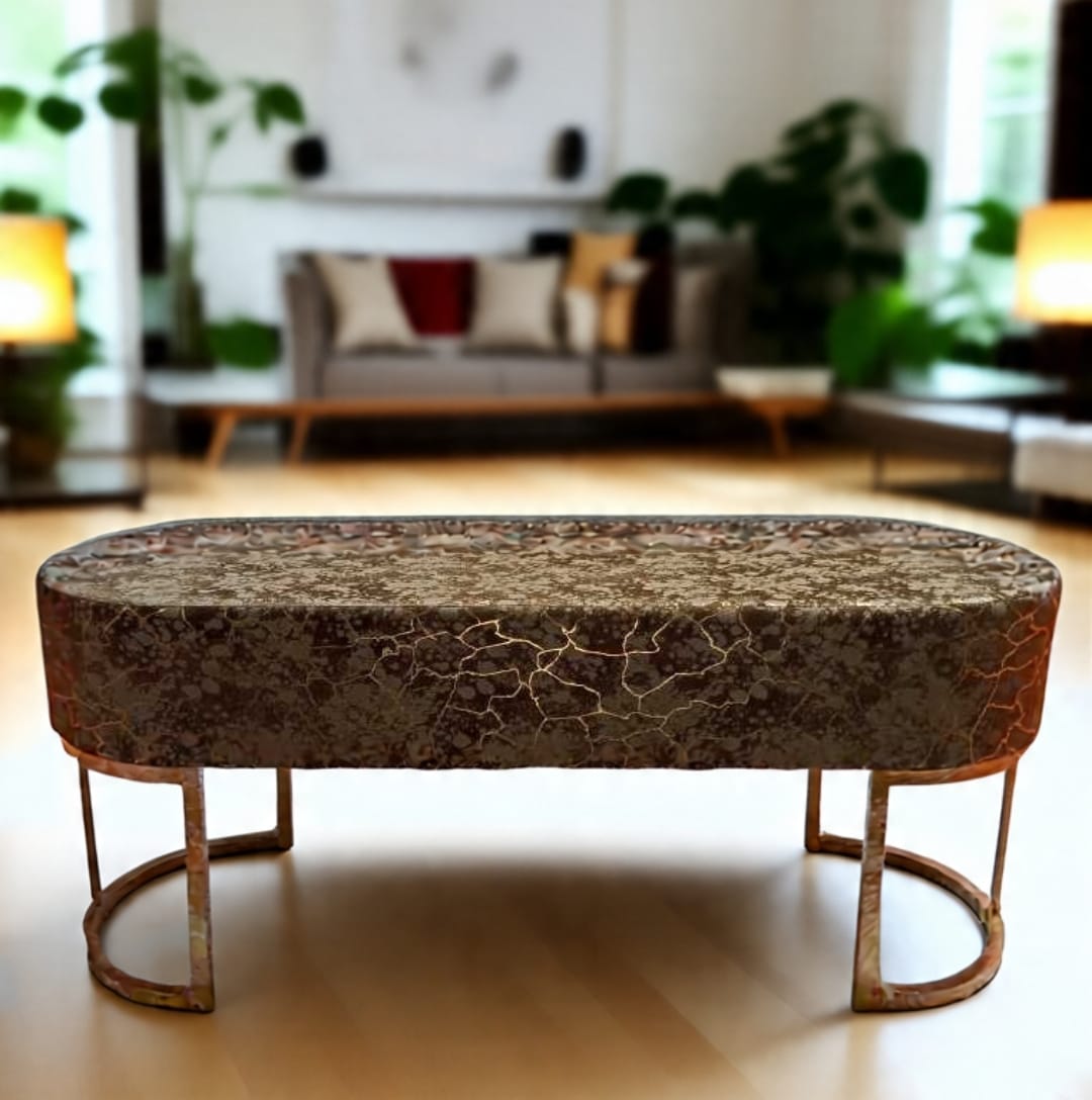 Luxury Velvet Bench with Gold Metal Legs – Modern Upholstered Ottoman for Bedroom & Living Room – Multiple Colors
