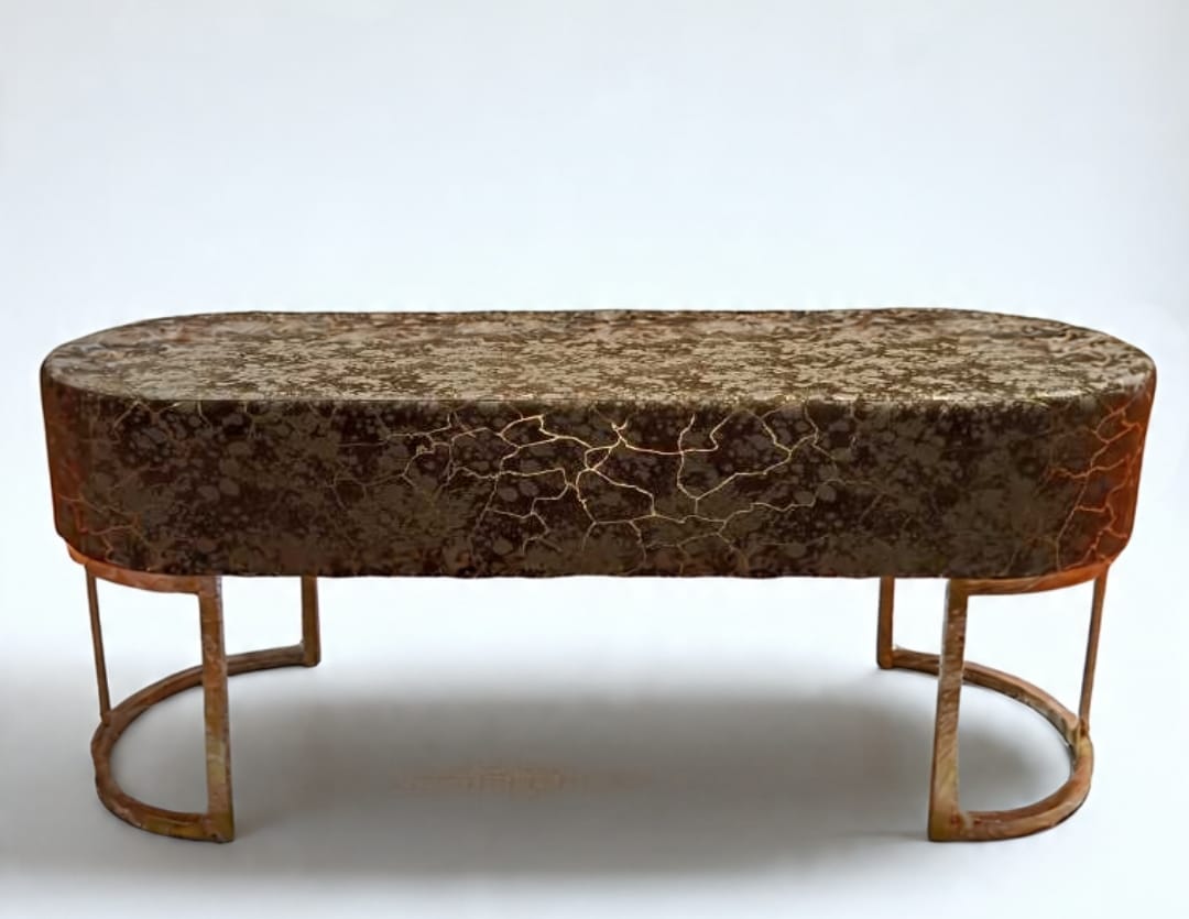 Luxury Velvet Bench with Gold Metal Legs – Modern Upholstered Ottoman for Bedroom & Living Room – Multiple Colors