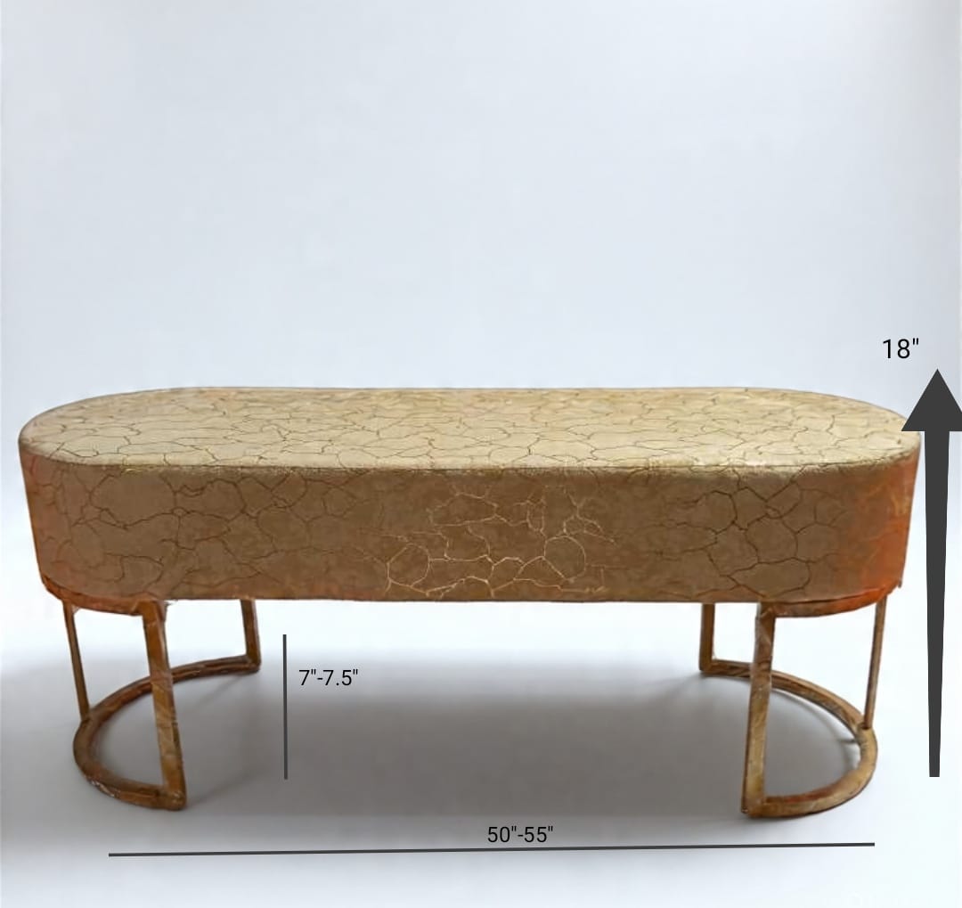 Luxury Velvet Bench with Gold Metal Legs – Modern Upholstered Ottoman for Bedroom & Living Room – Multiple Colors