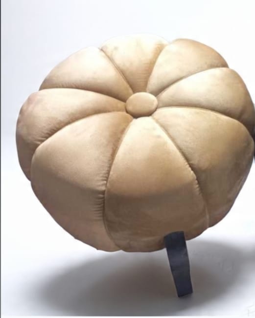 Premium Velvet Pumpkin Ottoman Stool with Wooden Legs – Plush Round Pouf for Living Room & Bedroom Décor | Multiple Colors Available