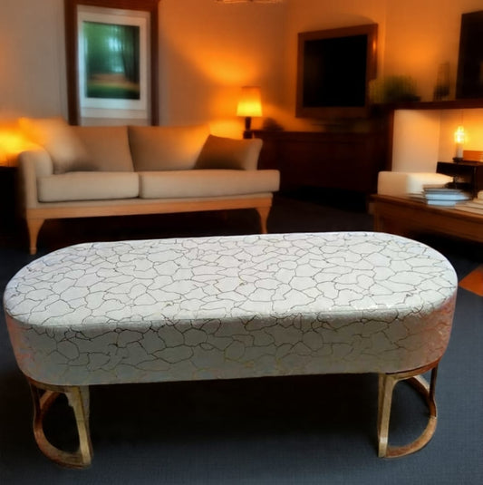 Luxury Velvet Bench with Gold Metal Legs – Modern Upholstered Ottoman for Bedroom & Living Room – Multiple Colors